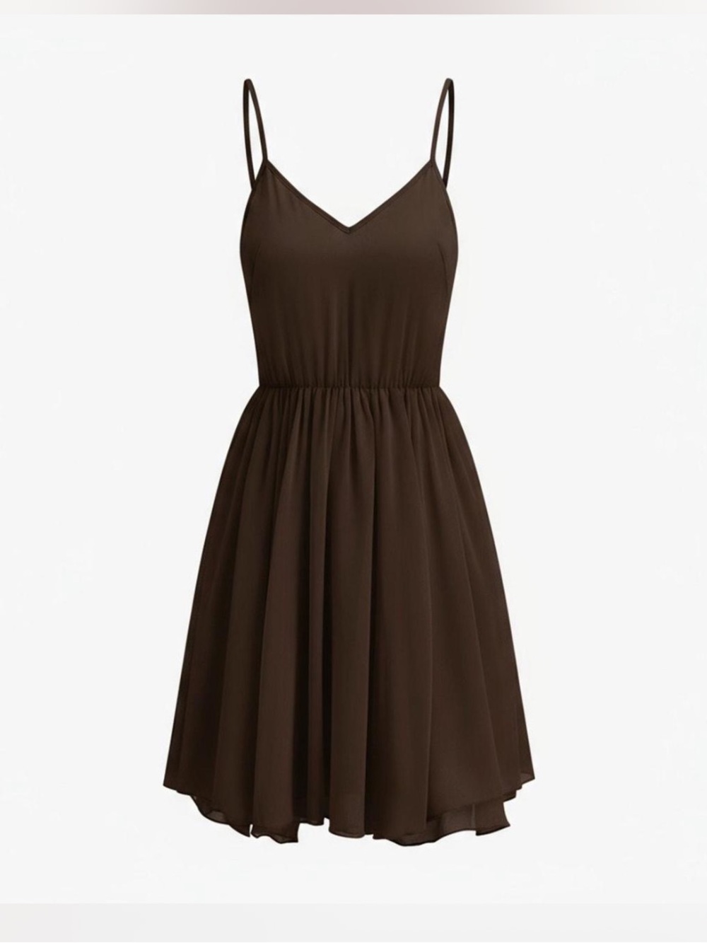 Commense Chocolate Brown Ruffle Mini Dress - Picture 3 of 7